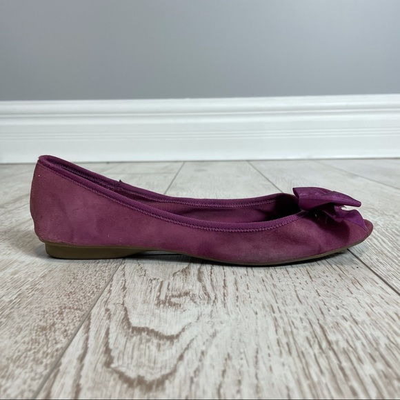 Alfani 7.5 suede purple peep toe ballerina flats - Picture 3 of 3